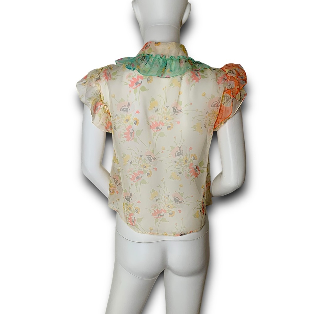 Christoper Kane SS18 Ruffle Floral Button Down - Picture 9 of 12